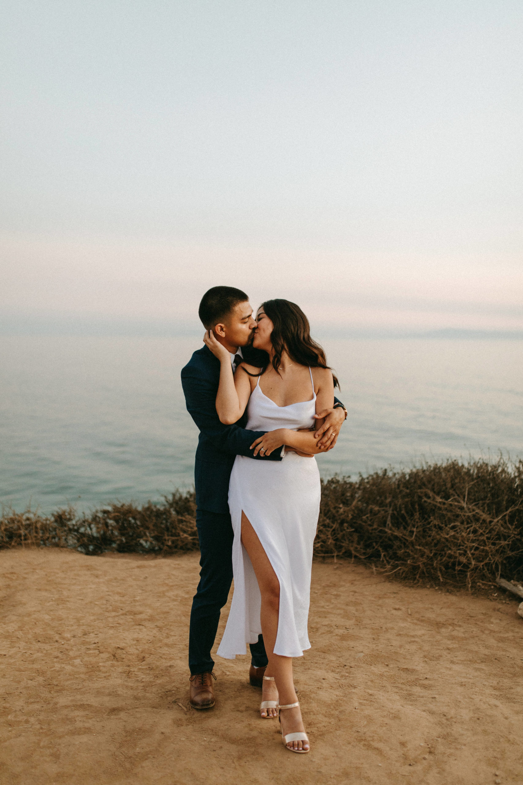 Jennifer and Jose have an intimate photoshoot on the Santa Barbara bluffs after their elopement at the Santa Barbara Court House.